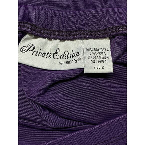 Chicos Private Edition Purple Skirt & Zip Jacket Womens 2 (L) Acetate Blend - Picture 7 of 9